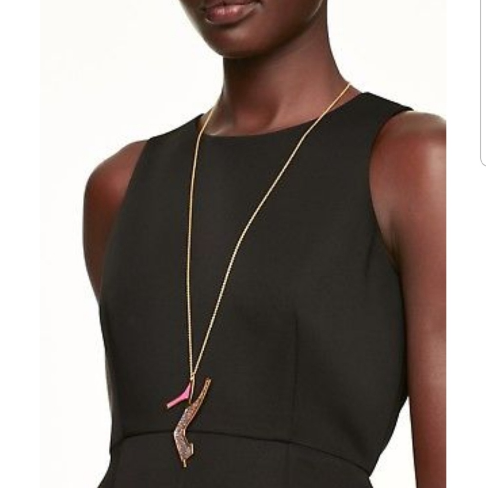 Kate spade glitter pink heel necklace